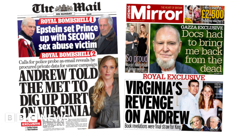 'Andrew told Met to dig up dirt on Virginia' and 'Virginia's revenge'
