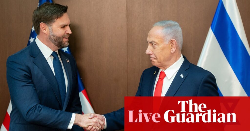 Gaza ceasefire live: JD Vance warns of ‘very, very tough task ahead’ as he meets Netanyahu in Jerusalem | Middle East and north Africa