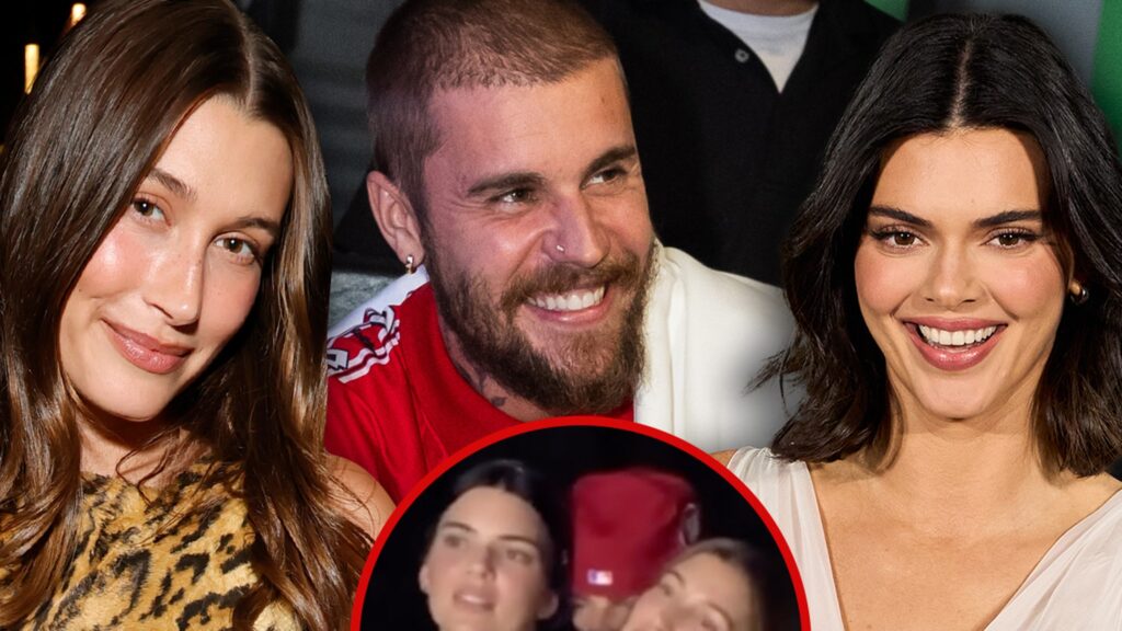 Justin And Hailey Bieber Hug Kendall Jenner and Sway During Concert Justin And Hailey Bieber Hug Kendall Jenner and Sway During Concert