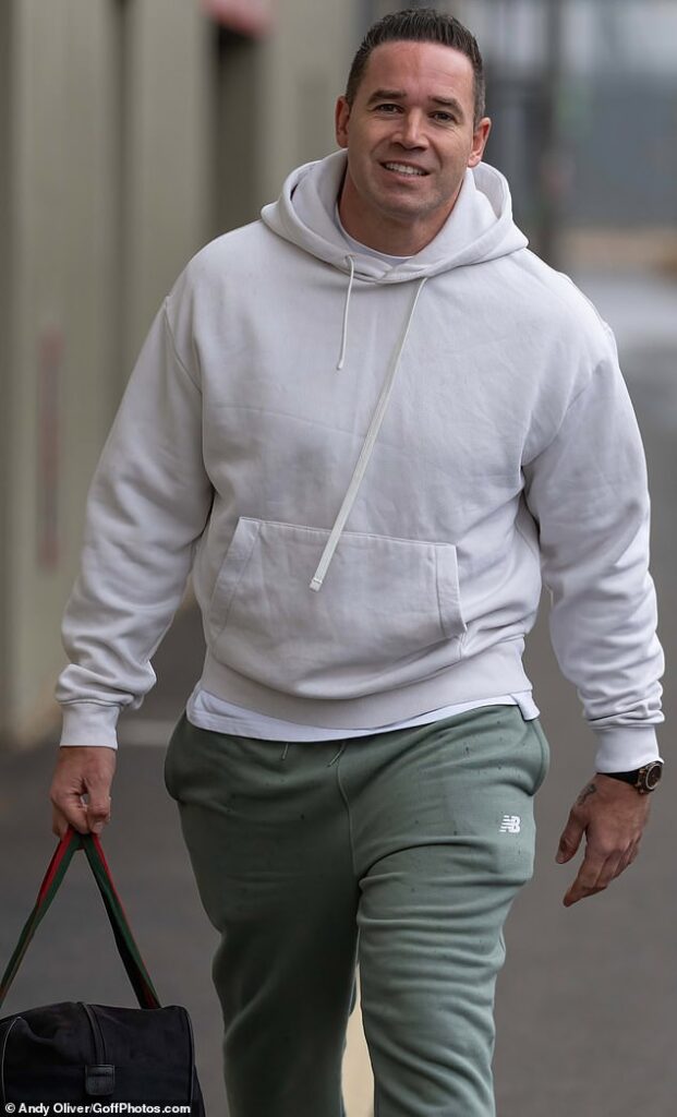 The personal trainer (pictured on Sunday), 38, is alleged to have committed the offences between June and October 2016 - in the middle of his marriage to the ex-glamour model, 47
