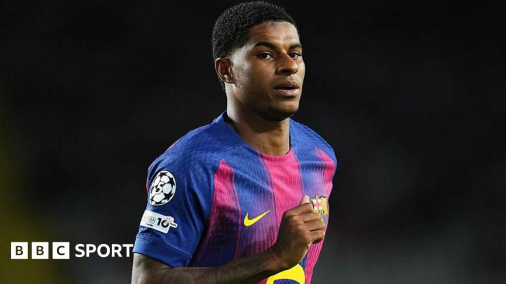 Marcus Rashford playing for Barcelona