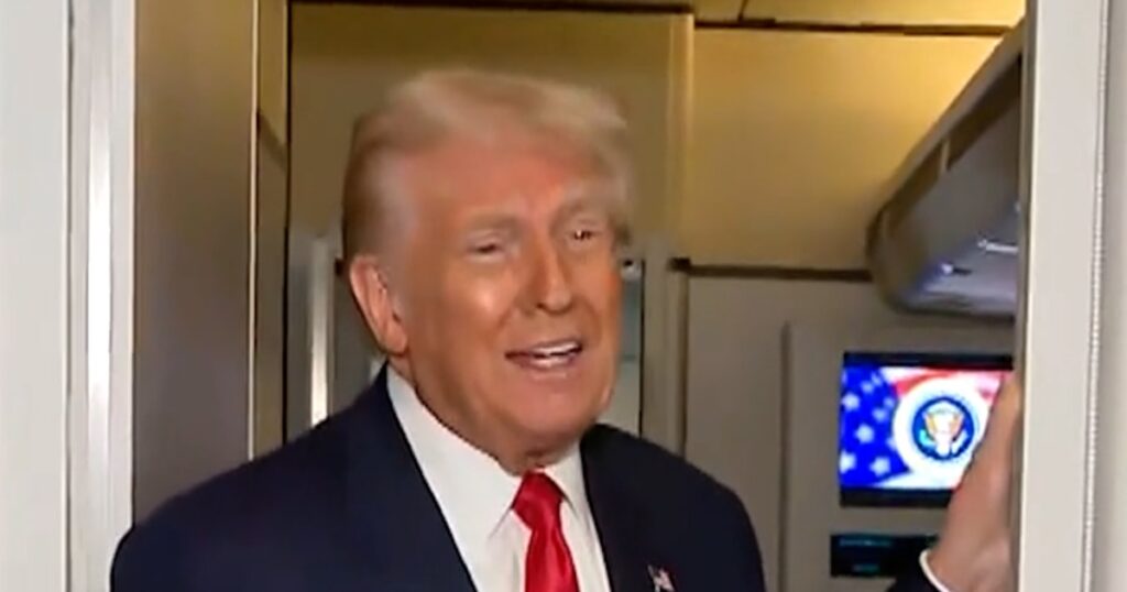 Trump jokes about turbulence on Air Force One Trump jokes about turbulence on Air Force One