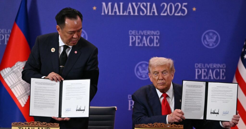 Trump touts his peacemaking skills as Thailand and Cambodia sign ceasefire deal Trump touts his peacemaking skills as Thailand and Cambodia sign ceasefire deal