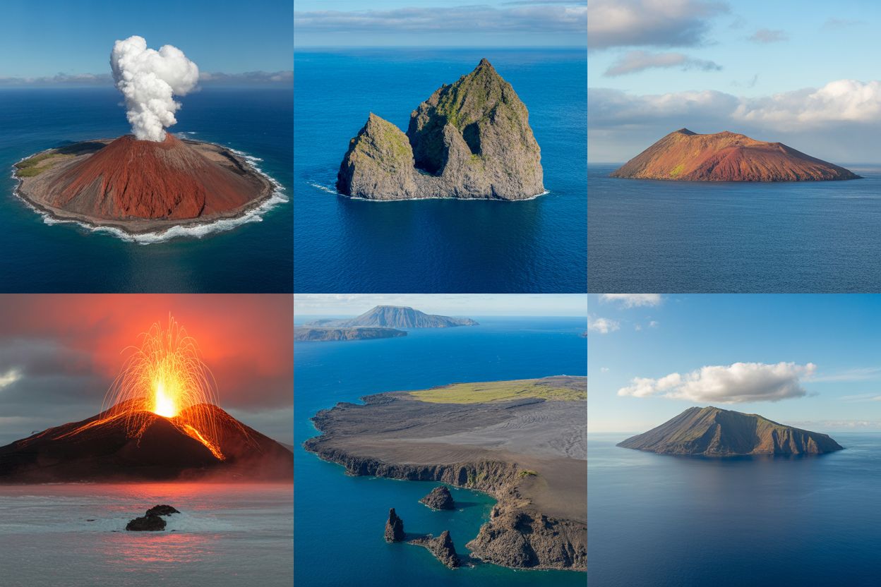 Volcanic islands like hawaii, iceland, jeju, spain, portugal, greece, and france