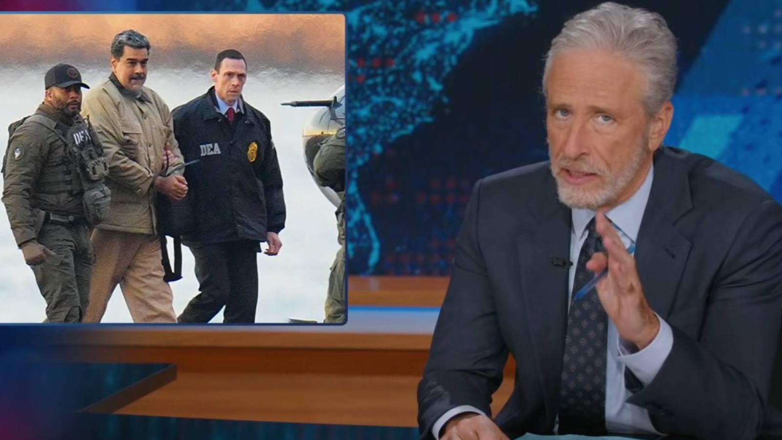 Jon Stewart on Trump Ditching 'America First' After Venezuela Attack