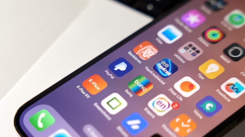 Close-up of an iPhone 14 Pro screen