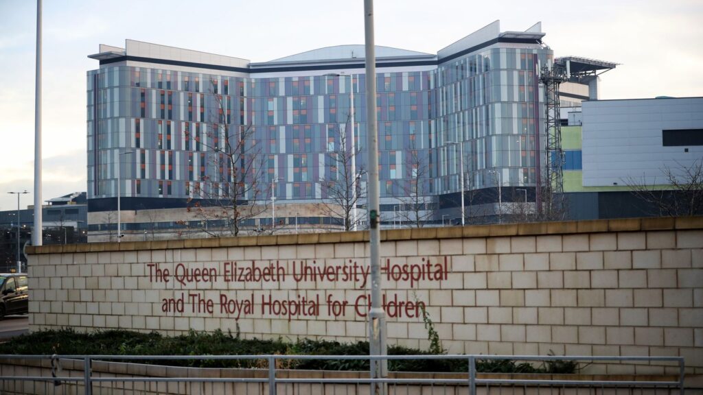 Queen Elizabeth University Hospital in Glasgow, Scotland. Pic: PA