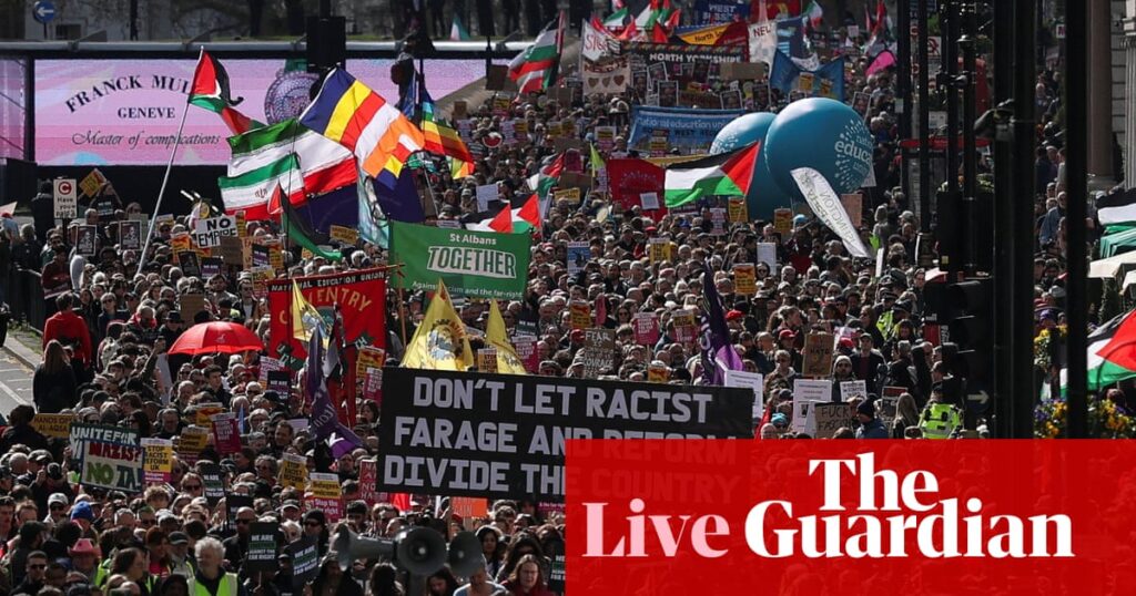 Large crowds take part in London march against the far right – live | London