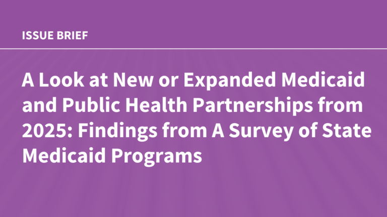 A Look at New or Expanded Medicaid and Public Health Partnerships from 2025: Findings from A Survey of State Medicaid Programs