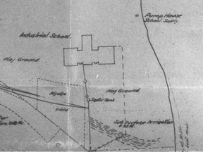 A drawing of the septic field