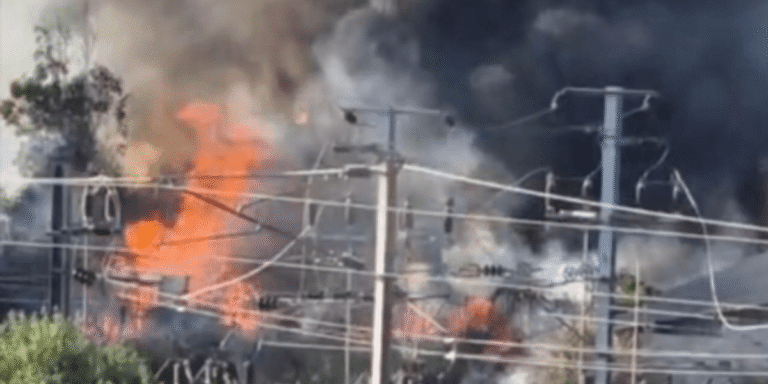 Eight fire engines respond to huge blaze near London station with all services suspended