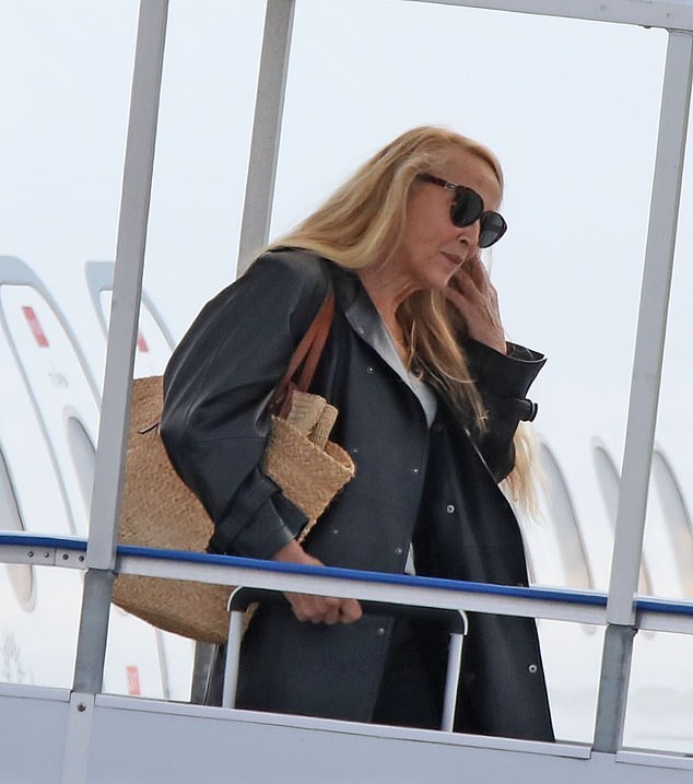 Hollywood star Jerry Hall (pictured) touched down in Scotland alongside Bella Ramsey and Amol Rajan ahead of Celebrity Traitors filming after the star-studded line-up was revealed