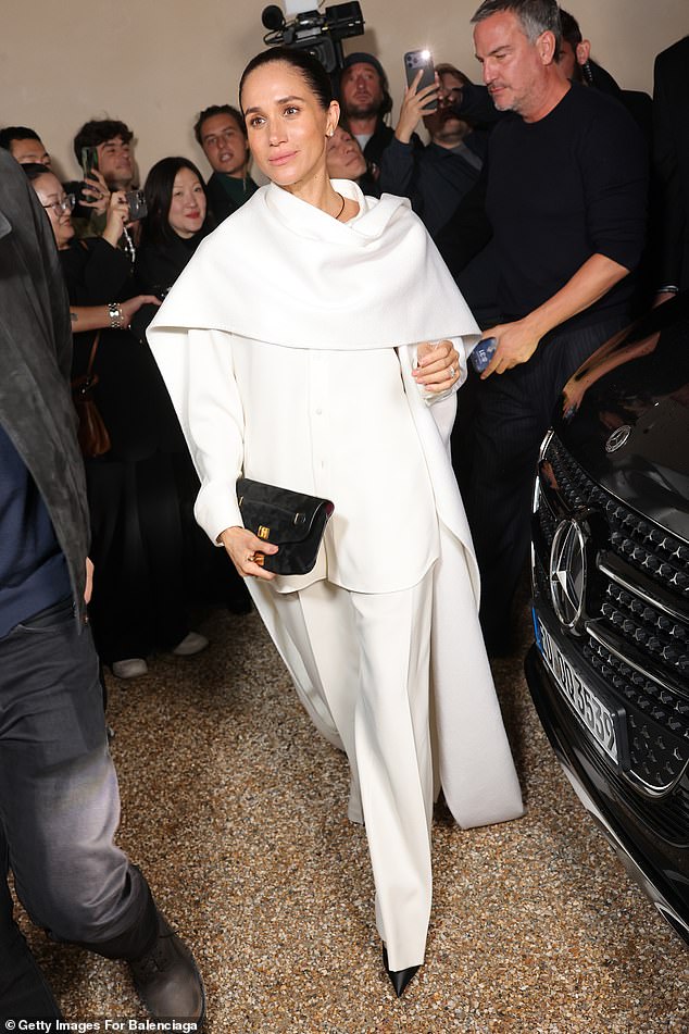 The Duchess of Sussex at Paris Fashion Week last year but she was not at the Met Gala with other fashionistas