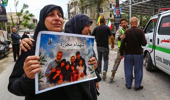 Lebanese bury victims of deadliest Israeli strike since ceasefire was announced