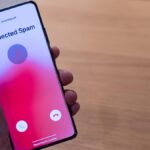 smartphone with suspected spam call coming in