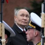 Putin denounces Nato at scaled back Victory Day parade