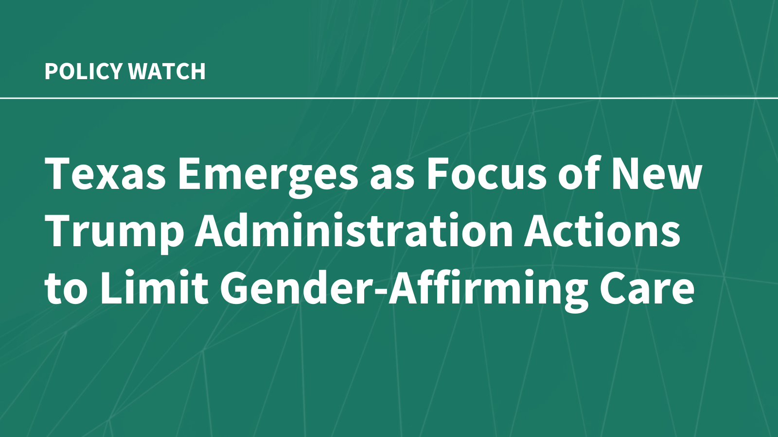 Texas Emerges as Focus of New Trump Administration Actions to Limit Gender-Affirming Care 
