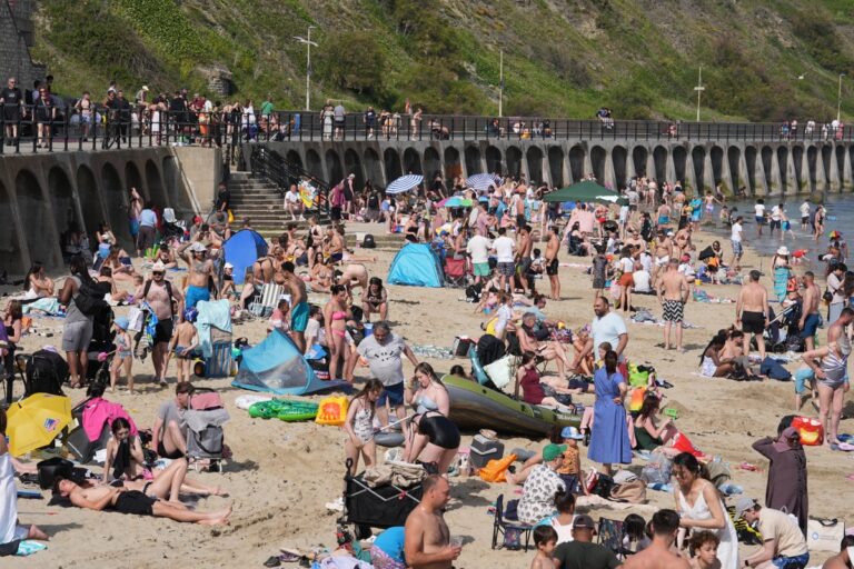 UK heatwave officially declared temperatures top 32C on hottest day of the year so far