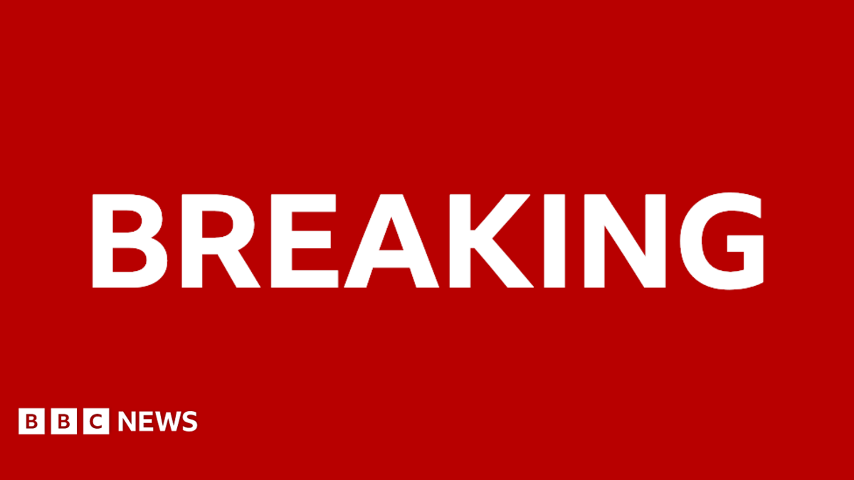 BBC breaking news image, with the word "breaking" against a red background