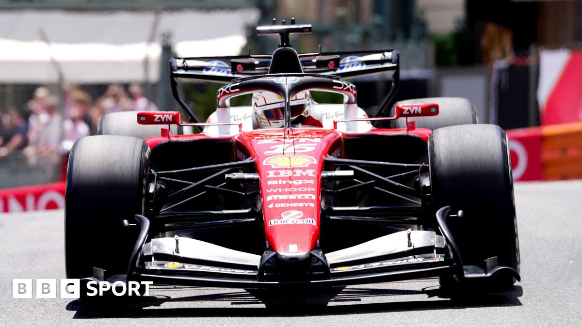 Ferrari's Charles Leclerc in Monaco Grand Prix first practice