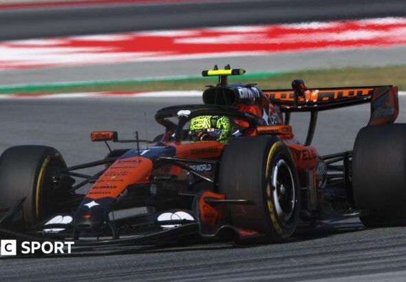 McLaren's Lando Norris in second practice for the Barcelona-Catalunya Grand Prix