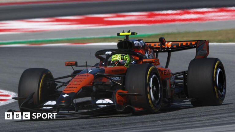 McLaren's Lando Norris in second practice for the Barcelona-Catalunya Grand Prix