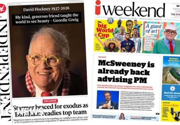 The Papers: 'Starmer braced for exodus' and 'Giant of art'