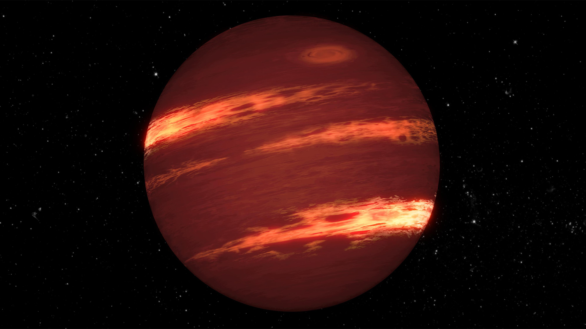 An artist's depiction of a brown dwarf star.