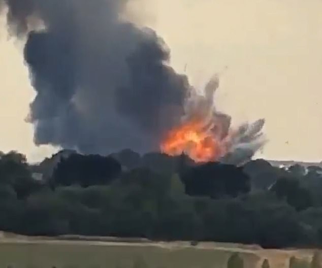 A huge explosion has rocked homes across Essex after a huge blaze erupted at an industrial unit in Southend Road, between East Hanningfield and Rettendon