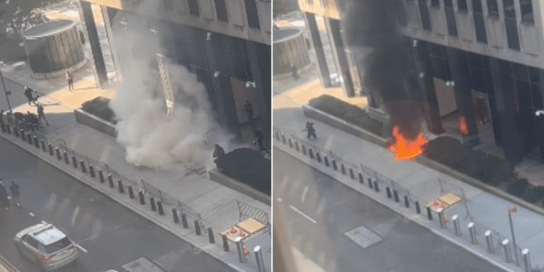 New York City immigration centre set on fire in 'attack targeting Ice agents'