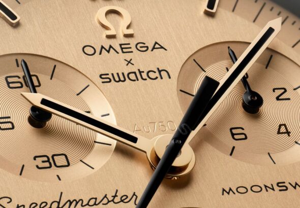 Swatch’s New Gold MoonSwatch Solves the Problem of the Nightmare Royal Pop Launch
