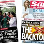 The headline on the front page of the Independent reads: 'We've not given up': Anguish of families as flood toll climbs.