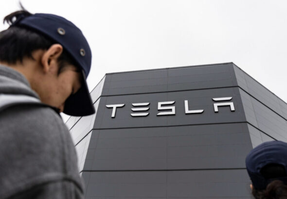 The Tesla Inc. Gigafactory plant during a media tour in Shanghai, China, on Tuesday, April 14, 2026. Tesla faces relentless competition in China from high-tech domestic rivals like Xiaomi Corp. and BYD Co. Photographer: Qilai Shen/Bloomberg via Getty Images