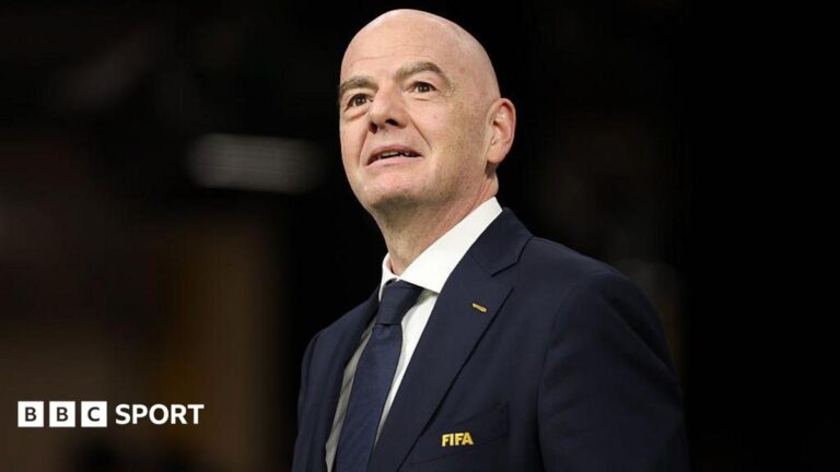 Fifa president Gianni Infantino is seen before the World Cup 2026 Group D match between Australia and Turkey