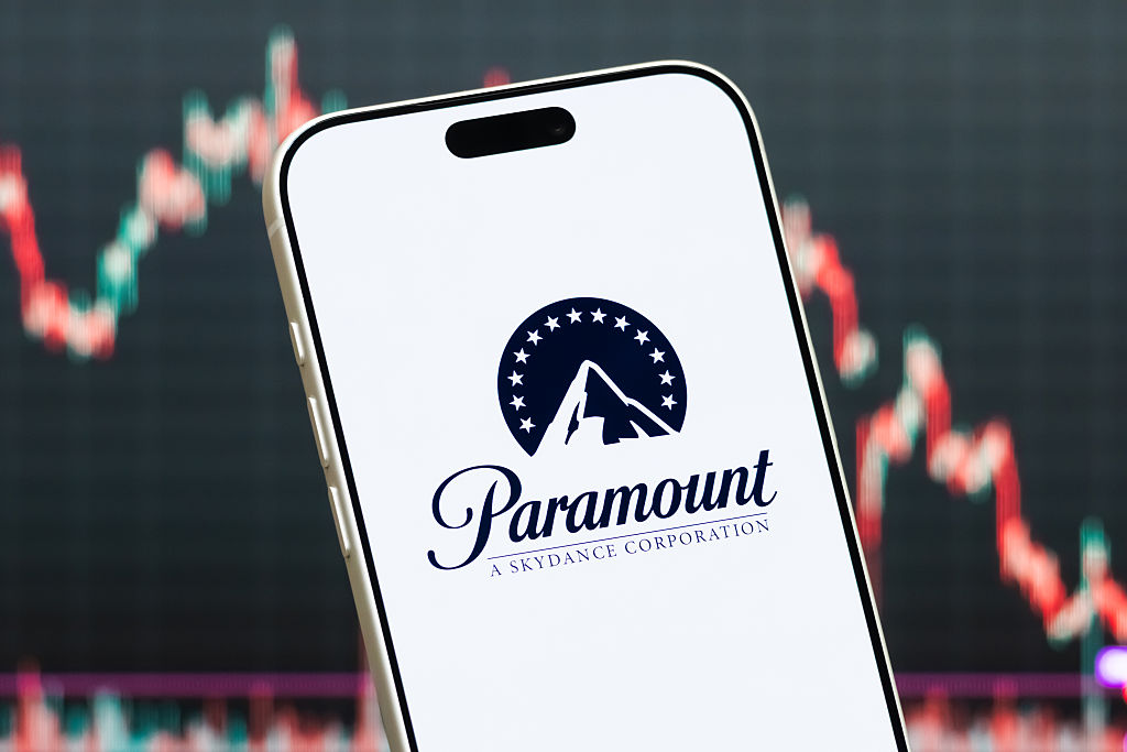 Paramount logo shown on a smartphone