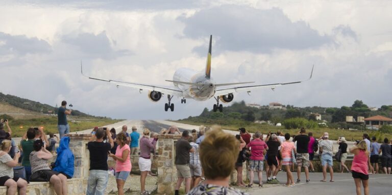 Tourist severely injured after being thrown to the ground by roaring plane engine at Skiathos International Airport