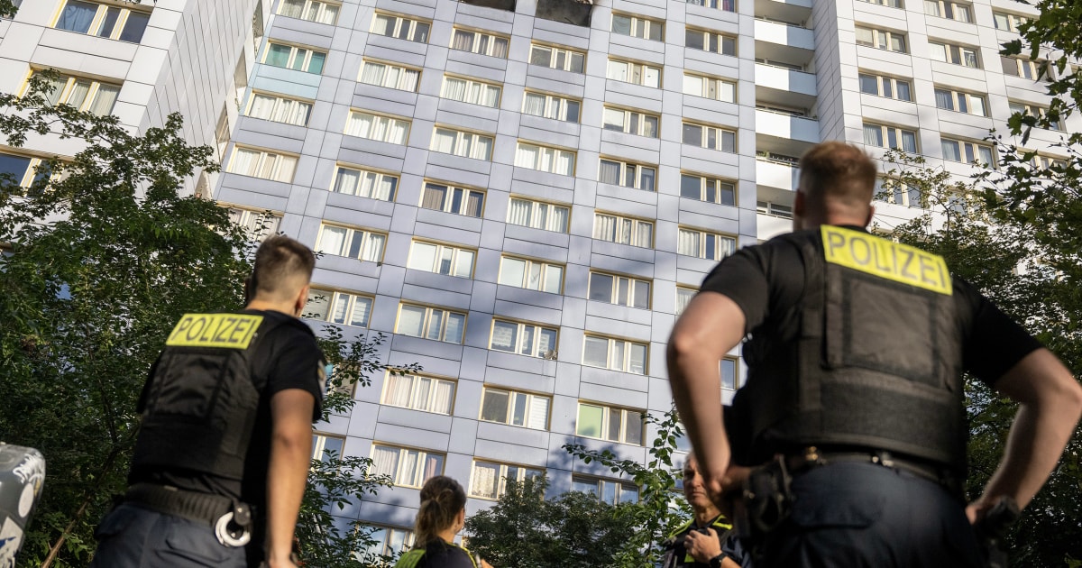 Woman leaps from 11th-floor ledge into firefighter’s arms as Berlin high-rise burns