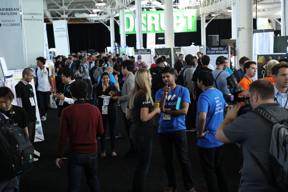 Crowded Expo Hall at TechCrunch Disrupt 2017 in SF