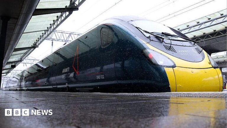 An Avanti West Coast Pendolino train arrives at Manchester Piccadilly railway station on 19 May 19, 2026 in Manchester.