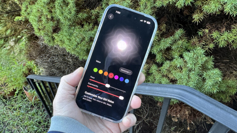 Tweaking Siri's pace and expressivity on an iPhone 18 Pro.
