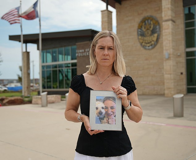 Lucy Harrison's mother, Janes Coates, arrived at the offices of US prosecutors on Monday to demand a fresh investigation into her daughter's death