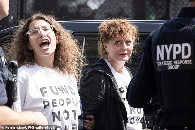 Susan Sarandon was one of the stars detained at a protest outside of Israeli Prime Minister Benjamin Netanyahu's United Nations address