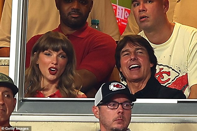 Taylor Swift was joined by Tom Cruise for Travis Kelce and the Chiefs' season opener