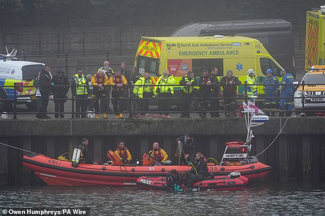 Emergency services were called to the banks of the waterway in Sunderland near Wearmouth Bridge at around 1.30pm