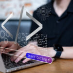 Person using artificial intelligence in vibe coding